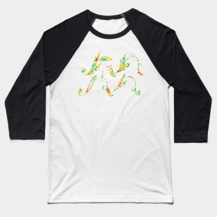 Colorful Floral Aquarius Baseball T-Shirt